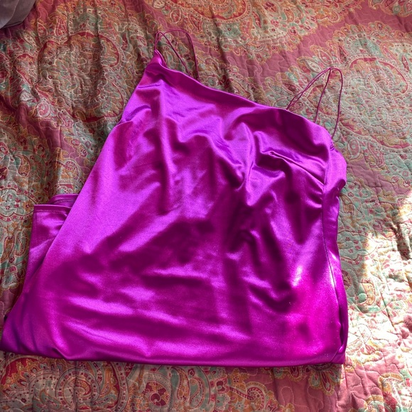 Hot Pink Satin dress - Picture 3 of 5